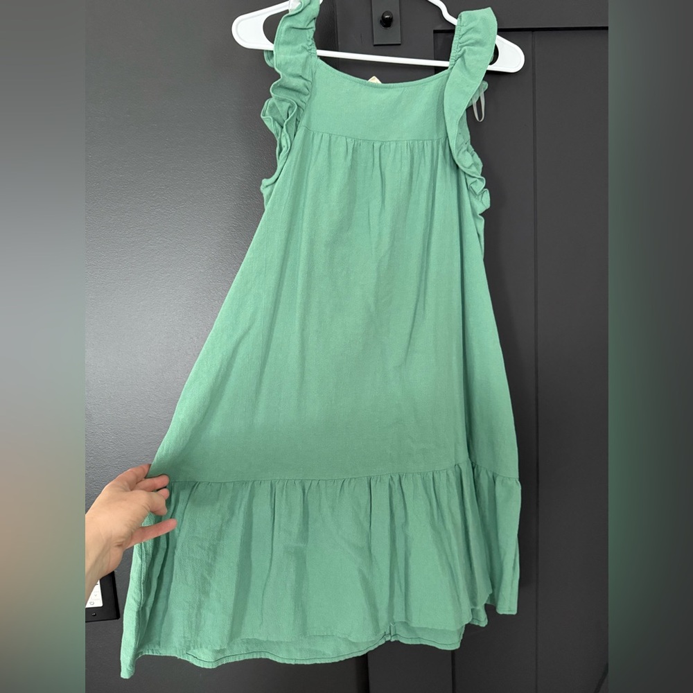 Universal Thread Green Ruffle Sleeve Button Down Short Sundress - Picture 2 of 4